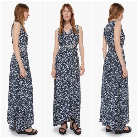 💕NATALIE MARTIN💕 Kate Maxi Wrap Dress Pomegranate Print Indigo Blue Small NWT - Picture 6 of 16